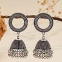 Vintage Jhumka Earrings – Round Bell Tassel Design for Women