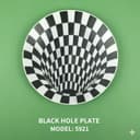 3D Illusion Checkered Resin Coaster – Handmade Optical Art Table Decor