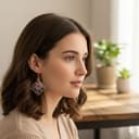 Square Resin Drop Earrings | Gold Tone Botanical Floral Jewelry | Unique Daisy Forget-Me-Not Gift