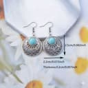 Boho Turquoise Drop Earrings | Sterling Silver Dangle Statement Jewelry | Tibetan Tribal Ethnic Style Gift