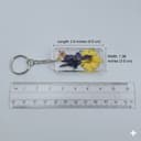 Personalized Baby Photo & Pressed Flower Resin Keychain | Rectangular Floral Picture Keyring