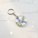 Custom Photo & Pressed Flower Resin Keychain | Personalized Round Picture Keyring | Memorial & Everyday Gift