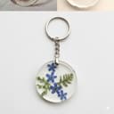Custom Photo & Pressed Flower Resin Keychain | Personalized Round Picture Keyring | Memorial & Everyday Gift