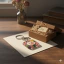 Personalized Photo & Pressed Flower Resin Keychain | Square Custom Picture Keyring with Clasp | New Mom Gift