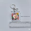 Personalized Photo & Pressed Flower Resin Keychain | Square Custom Picture Keyring with Clasp | New Mom Gift