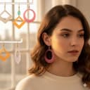 Modern Geometric Resin Drop Earrings | Lightweight resin Hoop & Dangle Jewelry | Colorful Statement Fashion Accessories