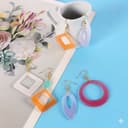 Modern Geometric Resin Drop Earrings | Lightweight resin Hoop & Dangle Jewelry | Colorful Statement Fashion Accessories